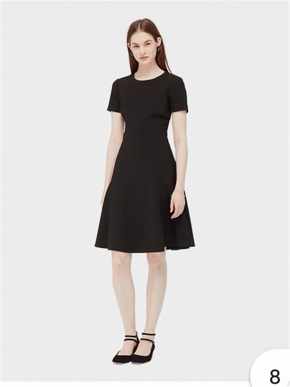 Kate Spade New York Black Puff Short Sleeve Sheath Dress Size 4 LBD Workwear